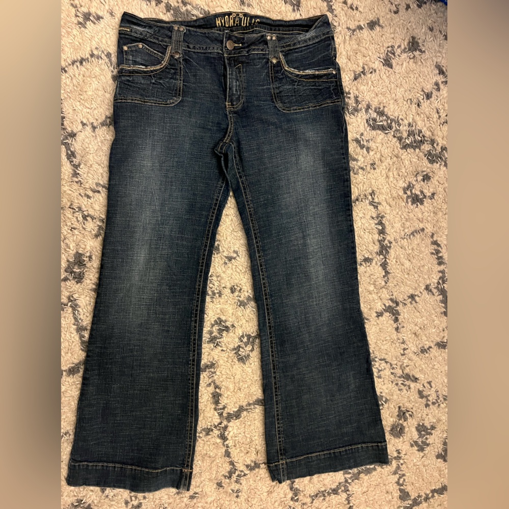 Hydraulic boot cut jeans plus size juniors 17/18 stretch denim  nondistressed